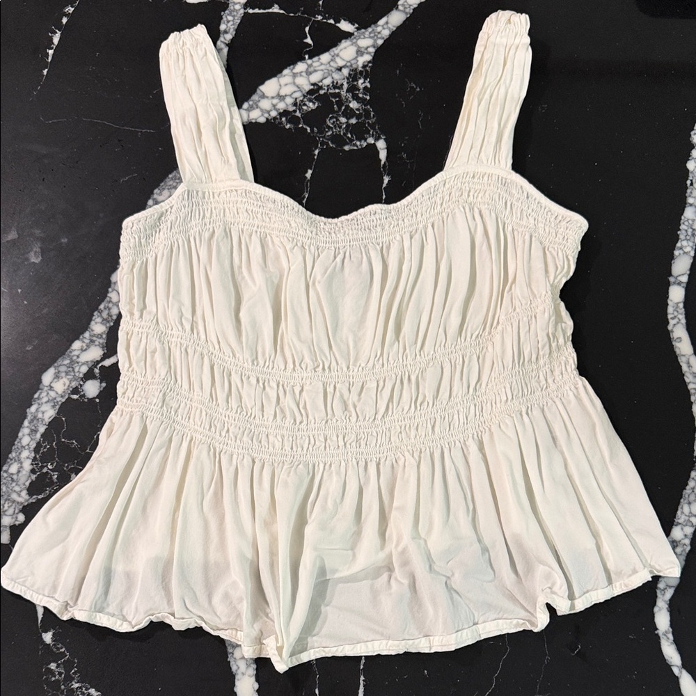 H&M Cream Smocked Top